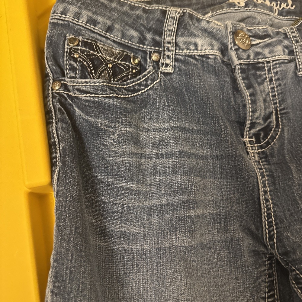 Vintage Soundgirl Women's Distressed Denim Jeans‎ Blue Size 9 - Picture 6 of 14